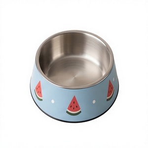Tazón para Mascotas con Diseño de Sandía, Base Antideslizante, de Metal Azul, para Perros y Gatos, Venta al por Mayor, Moderno - Product Image 1