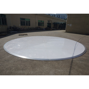 Piso de baile portátil redondo de madera contrachapada blanca brillante de instalación rápida para bodas - Product Image 6