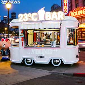 ZOWN Custom Vintage Electric Food Truck <b>Mobile</b> Catering Van LED Light <b>Solar</b> <b>Panel</b> Option 2-4m Customizable Length Aluminum/Vinyl - Product Image 6