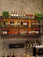 Porte-bouteilles mural, étagère de rangement, présentoir à vin, porte-verres à vin, porte-verres à whisky inversés