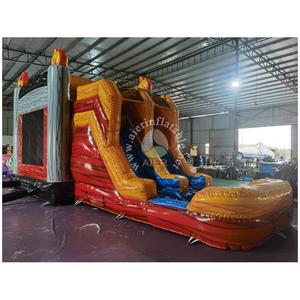 Castillo Inflable Comercial <span class=keywords><strong>de</strong></span> Mármol <span class=keywords><strong>de</strong></span> Doble Carril <span class=keywords><strong>para</strong></span> Carreras <span class=keywords><strong>de</strong></span> Autos, con Tobogán y Piscina, <span class=keywords><strong>para</strong></span> <span class=keywords><strong>Alquiler</strong></span> en Fiestas - Product Image 2