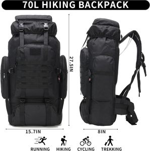 <span class=keywords><strong>Sac</strong></span> <span class=keywords><strong>à</strong></span> <span class=keywords><strong>dos</strong></span> de randonnée tactique Spoir pour hommes, <span class=keywords><strong>70L</strong></span> 100L, imperméable, grand <span class=keywords><strong>sac</strong></span> de voyage d'extérieur avec système MOLLE, durable, Oxford 900D - Product Image 2