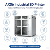 Imprimante 3D de qualité industrielle série AXS6, haute performance, grand format, pour la fabrication de modèles variés