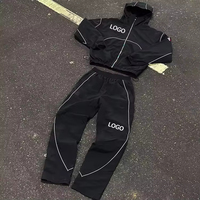 Conjunto de Chándal Reflectante 3M Personalizado para Hombre con Chaqueta Rompevientos y Pantalones de Nailon de Alta Visibilidad para Seguridad y Correr de Fábrica OEM