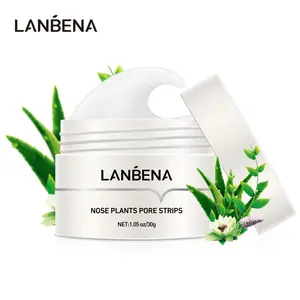 Vente chaude LANBENA dissolvant de points noirs décoller les points noirs masque de nez avec 60 pièces bandes de pores de nez