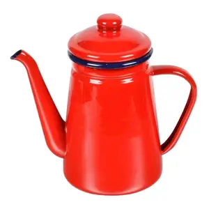 1.1l Enamel Pot Hand Tea Kettle Induction Cooker Gas Stove Red