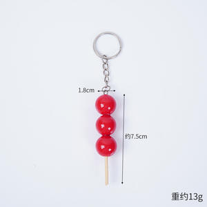 Mini porte-clés modèle Tanghulu de simulation, pendentif DIY alimentaire de simulation : tomates sur bâtonnets - Product Image 5