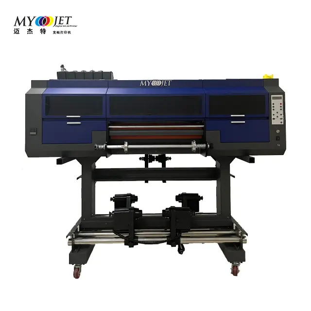 MYJET 60 см 24 дюйма i3200 3 печатающая головка 2 в 1 все в одном печать и кристалл наклейка УФ DTF принтер с ламинатором