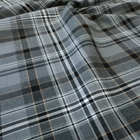 Tartan écossais Plaid en noir gris 69% Polyester 29% Viscose 2% Spandex filé teint tissu à carreaux pour vêtement