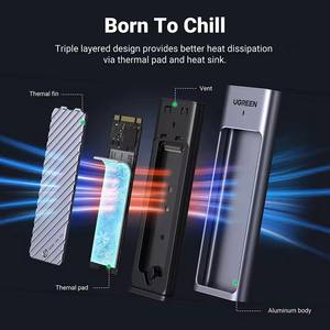 Carcasa M.2 UGREEN NVMe SATA <span class=keywords><strong>SSD</strong></span> de Aluminio, 10Gbps USB C, Carcasa <span class=keywords><strong>Externa</strong></span> Portátil NVMe M.2, USB 3.2 Gen2 <span class=keywords><strong>Thunderbolt</strong></span> - Product Image 4