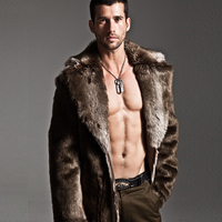 Vente en gros de trench-coat long et épais en fausse fourrure pour hommes à la mode pour l'hiver et les voyages