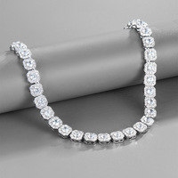 Collier personnalisé en argent sterling 925 avec chaîne tennis et chaîne cubaine, collier tendance pour couple
