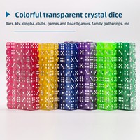 Dés en acrylique transparents colorés de 14 mm et 16 mm, coins arrondis, D6 pour jeux de société et mathématiques