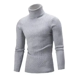 DAMOCHIC Custom Mens Sweaters Fall Designer Turtleneck Knitted Pullover Tops Long Sleeve Luxury High Neck Winter Sweater for Men