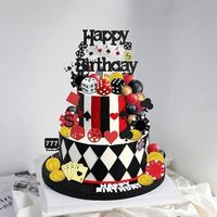 Décorations de gâteaux de casino et accessoires de fête sur le thème du poker en acier inoxydable, lot de 35 pièces