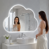 Miroir intelligent rectangulaire moderne à LED IP44, miroir de salle de bain éclairé, anti-buée, à intensité variable, rétroéclairé, commande tactile, pour usage en salon