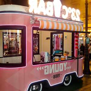 عربات طعام متنقلة، مناسبة لبيع الأطعمة بالتجزئة مثل القهوة والوجبات الخفيفة والآيس كريم والهوت دوغ. - Product Image 1