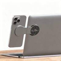Support magnétique pliable en aluminium pour ordinateur portable et téléphone, support d'extension d'écran d'ordinateur réglable et fin à fixer latéralement pour bureau et smartphone