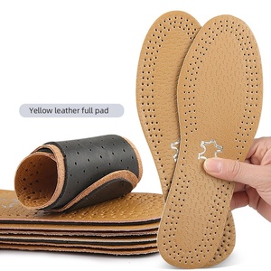 Semelles en cuir véritable respirant Coussinets de <span class=keywords><strong>chaussures</strong></span> en cuir microfibre Semelle intérieure en éponge en latex souple EVA en cuir fin - Product Image 1