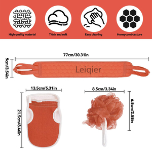 Gant de <span class=keywords><strong>Douche</strong></span> Exfoliant Personnalisé avec Logo, Éponge de Bain en Maille, Kit d'Outils de Bain pour le Corps (Femmes, Hommes, Enfants) - Product Image 2