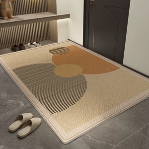 Alfombra de Entrada de Lujo, Rectangular, de Fibra de Poliéster, Lavable a Máquina, Antideslizante, Absorbente, para Uso Doméstico, Cortable a Medida, de Color Sólido - Product Image 2