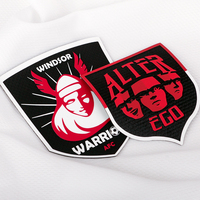 Usine directe 3D Silicone Tatami maillot de football Patch thermocollant patchs tissés vêtements vêtements Sport Badges Logos