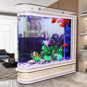 Réservoir d'<span class=keywords><strong>aquarium</strong></span> en verre de 80-180cm en forme de U de conception moderne, paysage aquatique écologique pour hôtel/bureau/maison, vente en gros d'usine personnalisée - Product Image 4