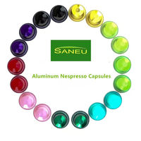 SANEU Capsules classiques multicolores avec couvercle en aluminium, personnalisables, couvercles de capsules de café vides en aluminium, logo privé disponible