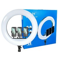 Lampe annulaire LED de 21 pouces pour photographie, caméra, téléphone, maquillage, vidéo et diffusion en direct