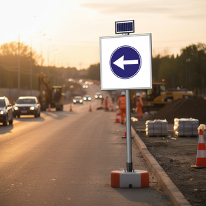 Señalización de Tráfico Solar 'Solo Izquierda' para Mantenimiento de Carreteras, 100x100 cm, Cuerpo de Aluminio, Panel Compuesto, IP54, Ileritraffic 11746 S-LD 5mm - Product Image 5