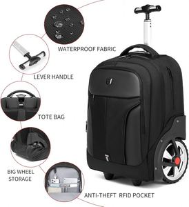 Free Sample High Quality <b>Rolling</b> <b>Backpack</b> Outdoor Waterproof Trolley Luggage Bag Mulit Function Travelling Bags - Product Image 5