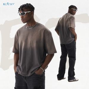 Streetwear décontracté délavé en détresse T-shirt nouveau 100% coton Vintage Tee personnalisé lavage à l'acide t-shirt pour hommes - Product Image 4