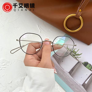 Montures de lunettes ovales en métal tendance V3-1913, anti-UV, anti-lumière bleue, lunettes pour femmes, style rétro irrégulier, monture fine - Product Image 4