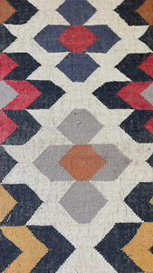 Handwoven Boho Geometric <b>Runner</b> <b>Rug</b> | Wool Jute Tribal Kilim <b>Hallway</b> Carpet for Southwestern Farmhouse Home Decor Bedroom - Product Image 5