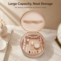 Grande trousse de toilette en cuir PU écologique personnalisée, fermeture à glissière, poignée, compartiments amovibles, organiseur de maquillage, trousse de voyage