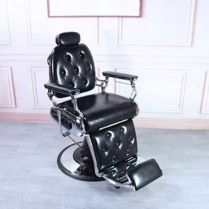 Chaise de barbier pliante hydraulique en acier inoxydable de haute qualité, en cuir vert, portable, moderne et luxueuse - Product Image 3