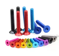 Vis à tête fraisée hexagonale en aluminium anodisé 7075 coloré M3 M4 M5