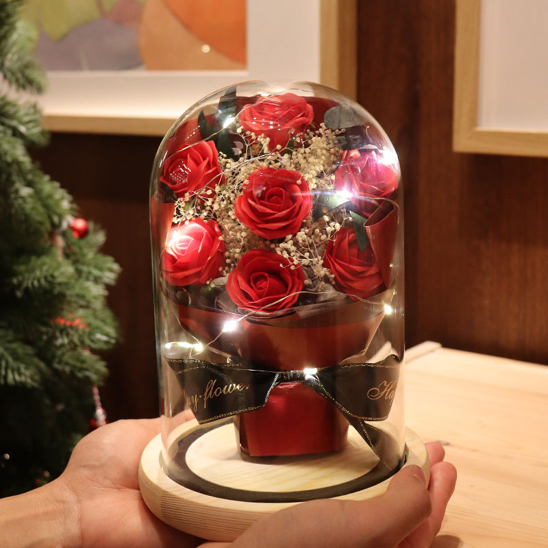 การ์ดอวยพรถุงของขวัญดอกกุหลาบสีแดงสุดโปรด