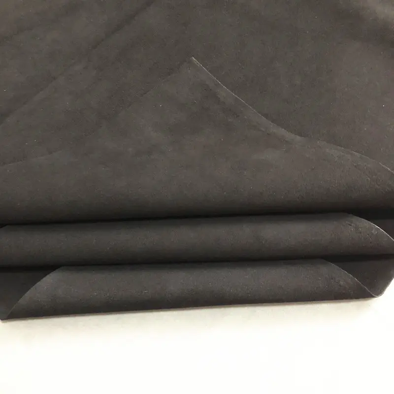 1.0mm black microfiber synthetic leather in stock for car decoration ,shoes and furniture