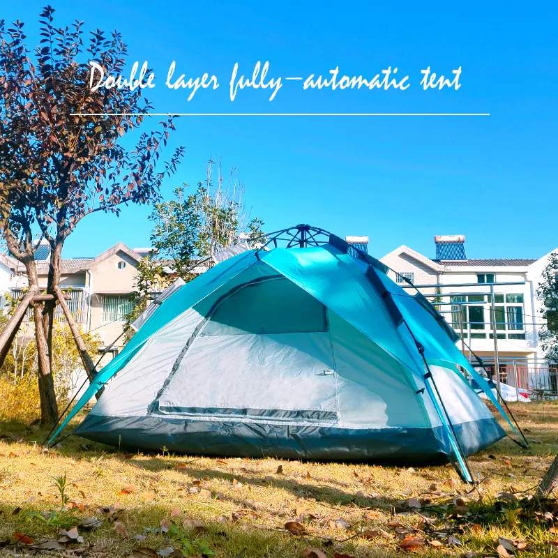 야외 완전 자동 팝업 텐트 휴대용 어린이 가족 피크닉 야외 방수 공원 블루 캠핑 텐트 어린이를위한