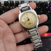 Montre à quartz unisexe vintage carrée, bracelet en acier, montre-bracelet analogique lumineuse, montre-bracelet pour homme, montre pour femme gaucher