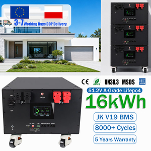 EU Stacked 51.2V <b>48V</b> 314Ah 16kWh V19 BMS <b>Battery</b> Modular Photovoltaic Solar Energy Storage Household <b>Battery</b> Pack - Product Image 4