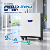 Batteries LiFePO4 sur roues 51.2V 48V pour système de stockage d'énergie, BMS intelligent CAN/RS485, alimentation de secours solaire hybride pour la maison