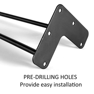 Juego de 4 patas para mesa tipo horquilla, patas de acero resistentes para muebles con orificios preperforados, repuesto DIY para mesa de comedor - Product Image 2