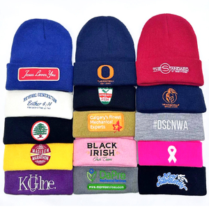 Prix Bas Usine Chapeaux d'Hiver Casquette Promotionnelle Bonnet Tricoté Uni avec Broderie Logo Personnalisé - Product Image 3