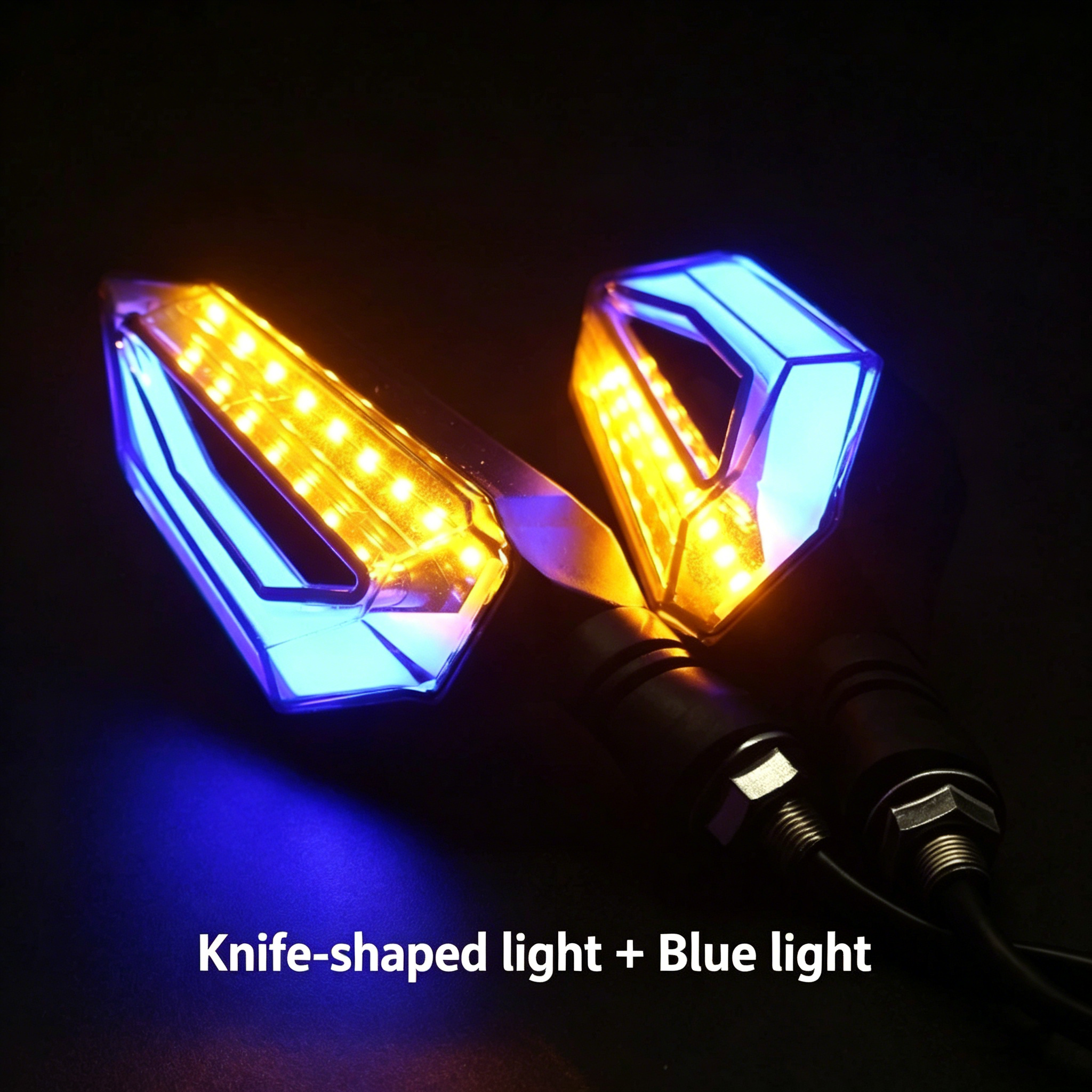 Knife-shaped light + Blue light