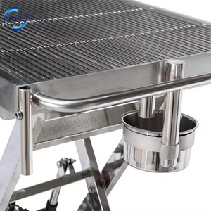 Table d'opération professionnelle pour animaux de compagnie avec structure en acier inoxydable durable, réglable en hauteur de 300 à 1020 mm, idéale pour les centres de toilettage pour animaux. - Product Image 5