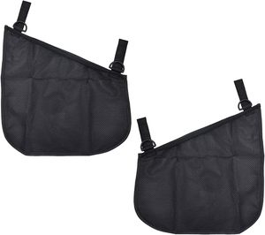 Confezione da 2 borse organizer universali per <span class=keywords><strong>passeggino</strong></span>, borsa laterale con tracolla antiscivolo, cinghie regolabili, portaoggetti in rete, colore nero - Product Image 5
