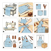 Tablier de chef en toile à bretelles croisées avec poches et logo personnalisé pour chefs, serveurs, usage domestique et restauration – Haute qualité, réglable