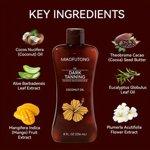 Aceite Humectante Bronceador Vegano Orgánico con DHA, Acelerador del Bronceado para Todo Tipo de Piel, para Tomar el Sol en la <span class=keywords><strong>Playa</strong></span> <span class=keywords><strong>y</strong></span> al Aire Libre - Product Image 3